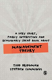 Front cover of Very Short, Fairly Interesting and Reasonably Cheap Book about Management Theory by Todd Bridgman