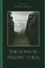 Cover of Philosophy in Multiple Voices by George Yancy