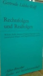 Front cover of Rechtsfolgen und Realfolgen by Gertrude Lübbe-Wolff