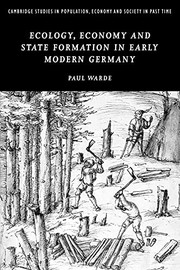 Front cover of ECOLOGY, ECONOMY AND STATE FORMATION IN EARLY MODERN GERMANY by Paul Warde