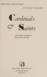 Front cover of Cardinals & saints by Arlene Zekowski