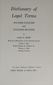 Cover of Dictionary of legal terms by Louis Adams Robb