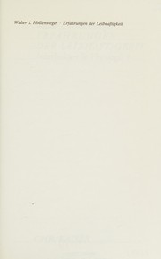 Front cover of Erfahrungen der Leibhaftigkeit by Walter J. Hollenweger