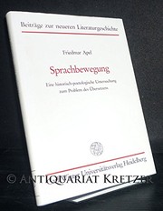 Cover of Sprachbewegung by Friedmar Apel