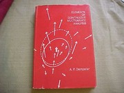 Front cover of Elements of continuous multivariate analysis by Arthur Pentland Dempster