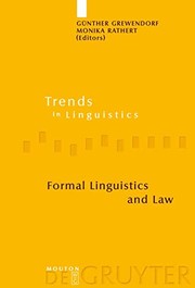 Cover of Formal linguistics and law by Günther Grewendorf