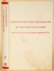 Cover of Constitution (1860) by Choctaw Nation.
