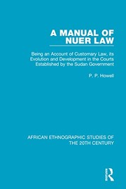 Front cover of A manual of Nuer law by P. P. Howell