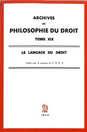 Cover of Archives de philosophie du droit by Michel Villey
