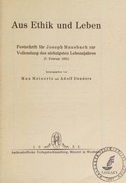 Cover of Aus Ethik und Leben by Joseph Mausbach