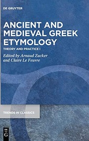 Cover of Ancient and Medieval Greek Etymology by Arnaud Zucker