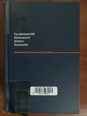 Cover of The McGraw-Hill dictionary of modern economics by Douglas Greenwald