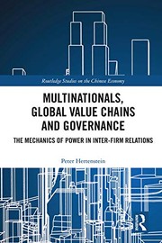 Cover of Multinationals, Global Value Chains and Governance by Peter Hertenstein
