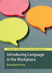 Cover of Introducing Language in the Workplace by Bernadette Vine