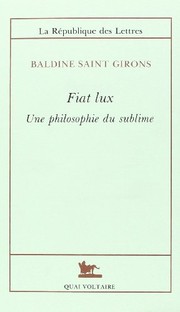 Cover of Fiat lux by Baldine Saint Girons