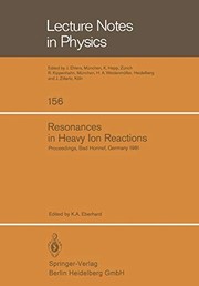 Cover of Resonances in Heavy Ion Reactions by K. A. Eberhard