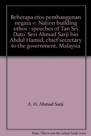 Front cover of Beberapa etos pembangunan negara = by A. H. Ahmad Sarji.