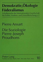Front cover of Sociologie de Proudhon by Pierre Ansart