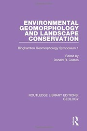Cover of Environmental Geomorphology and Landscape Conservation by Donald R. Coates