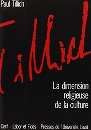 Front cover of La dimension religieuse de la culture by Paul Tillich