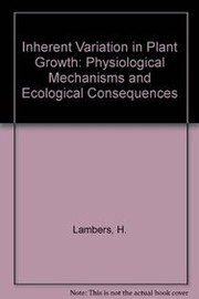 Front cover of Inherent variation in plant growth by H. Lambers