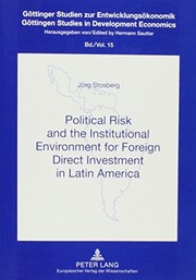 Front cover of Political Risk And The Institutional Environment For Foreign Direct Investment In Latin America by Jorg Stosberg