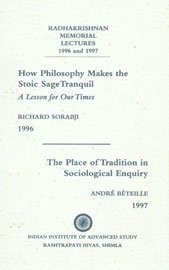Cover of How philosophy makes the Stoic sage tranquil by Richard Sorabji