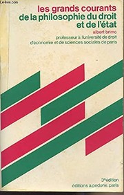 Front cover of Les Grands courants de la philosophie du droit et de l'État by Albert Brimo