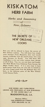 Front cover of Herbs and seasoning of New Orleans by Kiskatom Herb Farm