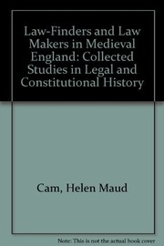 Cover of Law-finders and law-makers in medieval England by Cam, Helen Maud