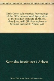 Front cover of Early Greek cult practice by Robin Hägg
