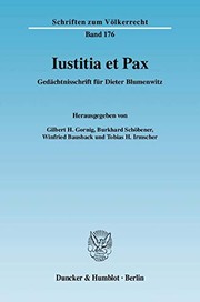 Cover of Iustitia et pax by Dieter Blumenwitz