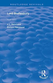Cover of Lord Shaftesbury by John Lawrence Le Breton Hammond