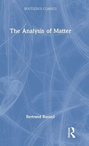 Front cover of Analysis of Matter by Bertrand Russell