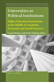 Front cover of Universities As Political Institutions by Leasa Weimer