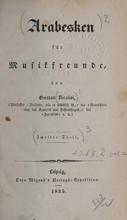 Front cover of Arabesken für Musikfreunde by Gustav Nicolai