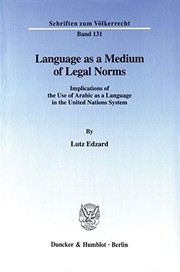 Front cover of Language as a medium of legal norms by Lutz Edzard
