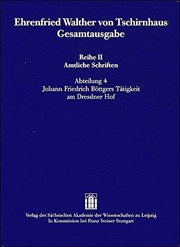 Front cover of Gesamtausgabe by Ehrenfried Walther von Tschirnhaus