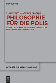 Front cover of Philosophie Für Die Polis by Christoph Riedweg