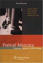 Cover of Pretrial advocacy by Marilyn J. Berger