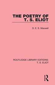 Front cover of Poetry of T. S. Eliot by D. E. S. Maxwell