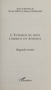 Cover of L'éthique du bien commun en Afrique by Xavier Dijon