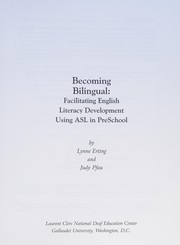 Cover of Becoming bilingual by Lynne Erting