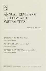 Cover of Annual Review of Ecology and Systematics by Richard F. Johnston