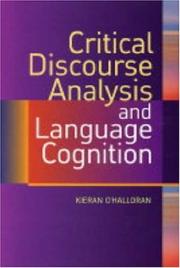 Front cover of Critical Discourse Analysis and Language Cognition by Kieran O'Halloran