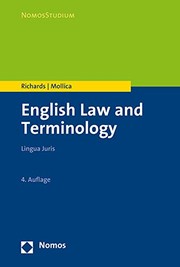 Front cover of English Law and Terminology by Claudina Richards