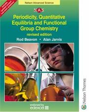 Front cover of Periodicity, quantitative equilibria and functional group chemistry by Rod Beavon