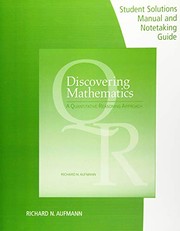 Front cover of Student Solutions Manual with Notetaking Guide for Aufmann's Discovering Mathematics by Richard N. Aufmann