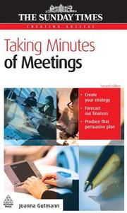Cover of Taking Minutes of Meetings (Creating Success) by Joanna Gutmann
