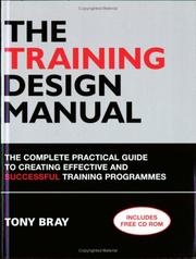 Cover of The Training Design Manual by Tony Bray